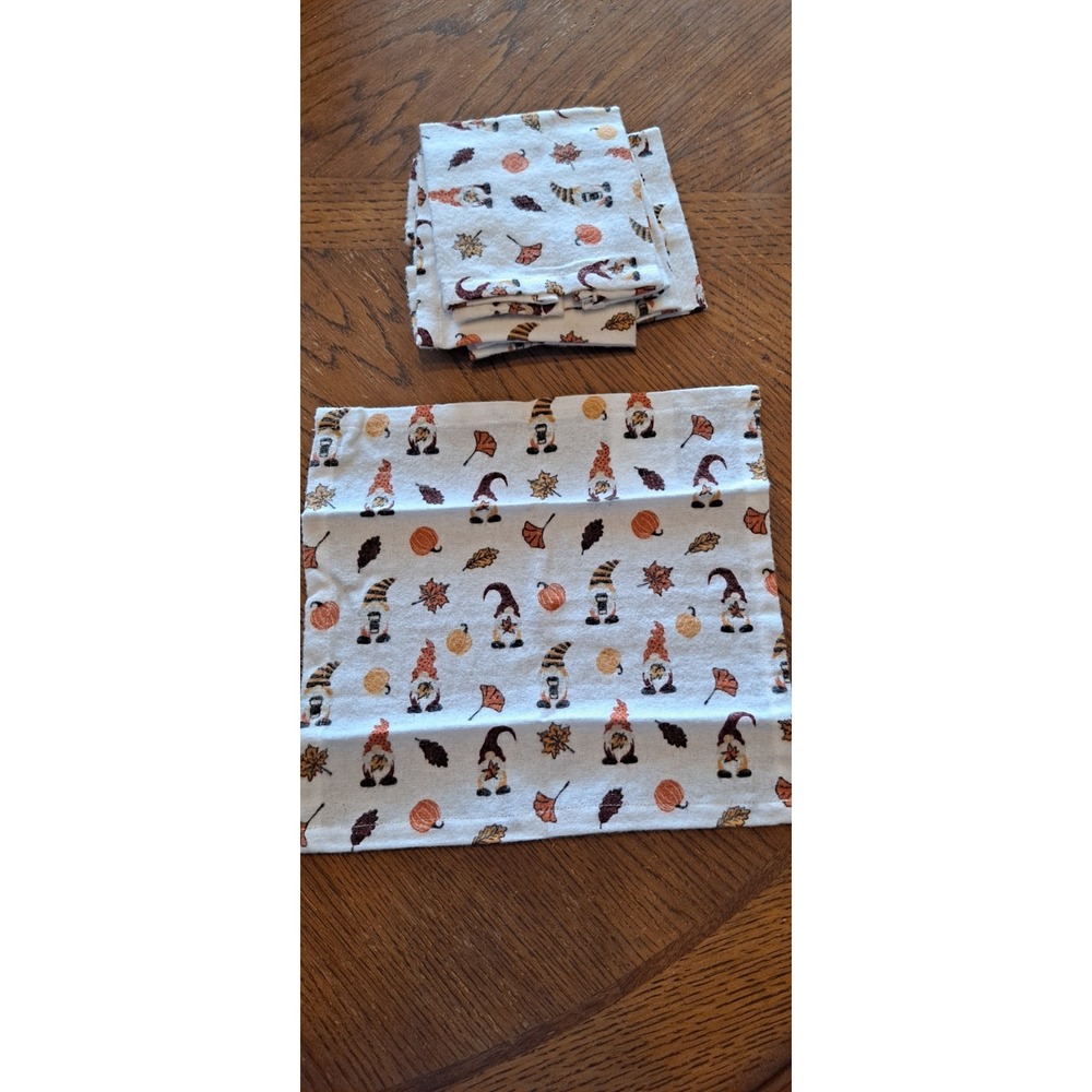 5 Fall Themed napkins With‎ Gnomes From Hobby Lobby 9.5x10.5